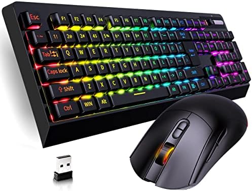 ZJFKSDYX Bežični Igara Tastaturi i Miša Kombinacija,104 Ključ RGB DOVEO Backlight Puni se Mehanički Osjećam