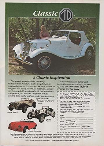 Časopis Reklamu: 1982 Klasik Motor Vagona ponudu za MG-TD Replika-Replicar-Kit Auto, takođe Porsche Brza