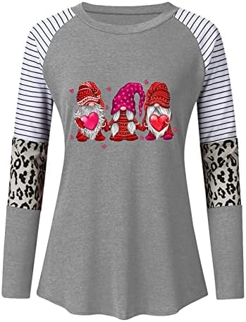 Tri Patuljke Drži Srca Za Valentinovo Božić Majicu Smiješno Leopard Da Spojimo Grafički Štampanje Dugi Rukav