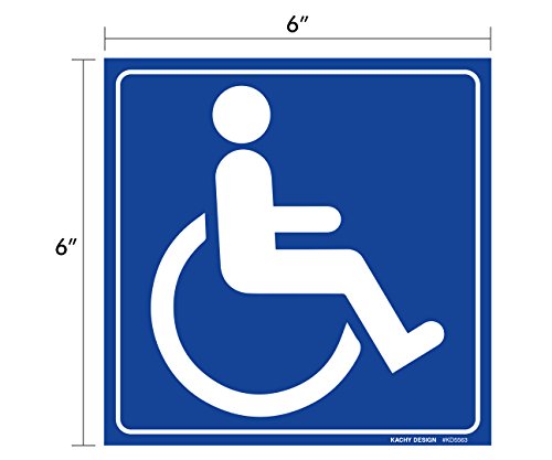 (Set 4) Hendikep/Invalide u Kolicima Dostupan Znak | 6 x 6 | 4 Milijuna Ploča | Plastificirani za Ekstra
