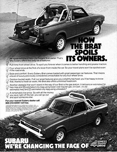 Časopis Reklamu: 1981 Subaru Derište 2WD 4WD,Kako Derište Plijen svog Vlasnika. Menja Lice 4 Točka