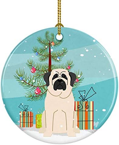 Caroline je Blaga Srećan Božić Drvo Žutog Labradora Keramičke Ukras, 3 inča