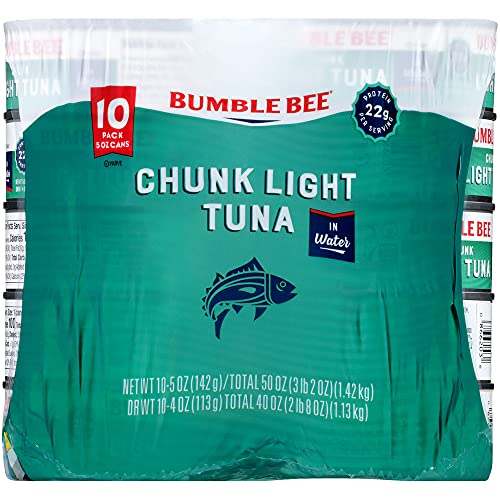 BUMBAR BEE Chunk Svjetlo Tune u Vodu, u Konzervi Tuna, mnogo Proteina Hranu, 5 Unci Mogu (Pakovanje od 10)