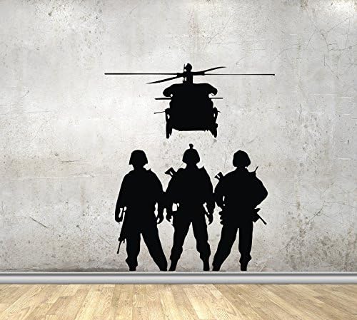 Zid Decals Vojne Vojska Siluetu veterani Helikopter Dekor Naljepnice Vinil MK1705