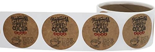 Prirodno Kraft Kakao Bombu Instrukcije Etikete 2 Cm Rundu Praznik 50 Ukupno Naljepnice